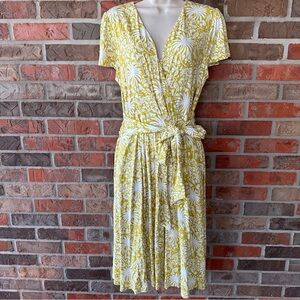 Boden Evangeline Short Sleeve Floral Jersey Knit  Faux Wrap Dress 10R